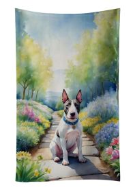 NEW Bull Terrier Spring Path Kitchen Towel Dish Cloths Guest Hand Towel Decorative Bathroom Towel for Face,Tea, Dishcloth, Kitchen and Bath