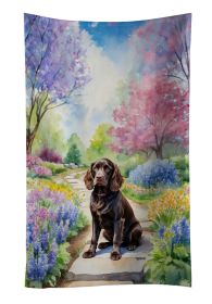 Boykin Spaniel Spring Path Kitchen Towel Dish Cloths Guest Hand Towel Decorative Bathroom Towel for Face,Tea, Dishcloth, Kitchen and Bath
