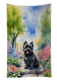 Cairn Terrier Spring Path Kitchen Towel Dish Cloths Guest Hand Towel Decorative Bathroom Towel for Face,Tea, Dishcloth, Kitchen and Bath