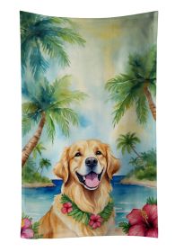 Golden Retriever Luau Kitchen Towel Dish Cloths Guest Hand Towel Decorative Bathroom Towel for Face,Tea, Dishcloth, Kitchen and Bath