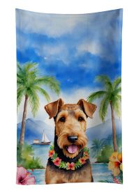 Airedale Terrier Luau Kitchen Towel Dish Cloths Guest Hand Towel Decorative Bathroom Towel for Face,Tea, Dishcloth, Kitchen and Bath