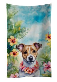 Jack Russell Terrier Luau Kitchen Towel Dish Cloths Guest Hand Towel Decorative Bathroom Towel for Face,Tea, Dishcloth, Kitchen and Bath