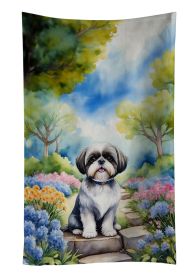 Shih Tzu Spring Path Kitchen Towel Dish Cloths Guest Hand Towel Decorative Bathroom Towel for Face,Tea, Dishcloth, Kitchen and Bath