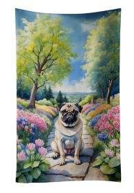 Pug Spring Path Kitchen Towel Dish Cloths Guest Hand Towel Decorative Bathroom Towel for Face,Tea, Dishcloth, Kitchen and Bath