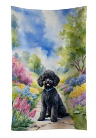 Black Poodle Spring Path Kitchen Towel Dish Cloths Guest Hand Towel Decorative Bathroom Towel for Face,Tea, Dishcloth, Kitchen and Bath