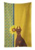 Summer Sunflowers Red and Tan Doberman Pinscher Kitchen Towel Dish Cloths Guest Hand Towel Decorative Bathroom Towel for Face,Tea, Dishcloth