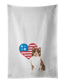 NEW Australian Shepherd Red Tricolor #2 Patriotic Kitchen Towel Set of 2 White Dish Towels Decorative Bathroom Hand towel for Hand, Face, Hair, Yoga