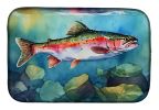 Rainbow Trout Dish Drying Mat Absorbent Dish Drying Mat Pad for Kitchen Counter Dish Drainer Mat for Countertop, 14 x 21", Multicolor