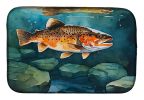 Brown Trout Dish Drying Mat Absorbent Dish Drying Mat Pad for Kitchen Counter Dish Drainer Mat for Countertop, 14 x 21", Multicolor