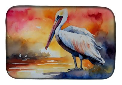 Pelican Dish Drying Mat Absorbent Dish Drying Mat Pad for Kitchen Counter Dish Drainer Mat for Countertop, 14 x 21", Multicolor