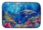 Dolphin Dish Drying Mat Absorbent Dish Drying Mat Pad for Kitchen Counter Dish Drainer Mat for Countertop, 14 x 21", Multicolor