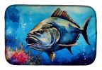 Bluefin Tuna Dish Drying Mat Absorbent Dish Drying Mat Pad for Kitchen Counter Dish Drainer Mat for Countertop, 14 x 21", Multicolor