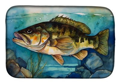 Smallmouth Bass Dish Drying Mat Absorbent Dish Drying Mat Pad for Kitchen Counter Dish Drainer Mat for Countertop, 14 x 21", Multicolor