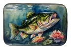 Largemouth Bass Dish Drying Mat Absorbent Dish Drying Mat Pad for Kitchen Counter Dish Drainer Mat for Countertop, 14 x 21", Multicolor