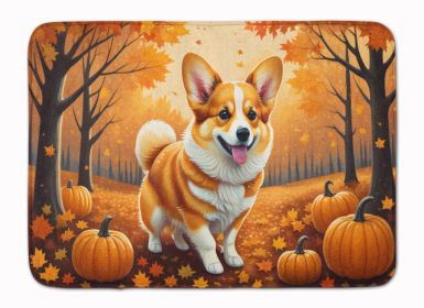 Corgi Fall Memory Foam Kitchen Mat Machine Washable Anti-Fatigue Mat Cushion Comfort Bath Mat or Kitchen Rug