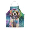 Shih Tzu Hippie Dawg Apron Cooking Kitchen Server Baking Crafts Gardening for Adult Women Men, Unisex, Large, Multicolor