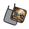 Yellow Labrador Retriever Spooky Halloween Pair of Pot Holders Kitchen Heat Resistant Pot Holders Sets Oven Hot Pads for Cooking Baking BBQ