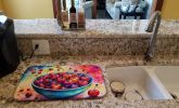 Colorful Cherries Dish Drying Mat Absorbent Dish Drying Mat Pad for Kitchen Counter Dish Drainer Mat for Countertop, 14 x 21", Multicolor