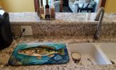 Smallmouth Bass Dish Drying Mat Absorbent Dish Drying Mat Pad for Kitchen Counter Dish Drainer Mat for Countertop, 14 x 21", Multicolor