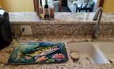 Largemouth Bass Dish Drying Mat Absorbent Dish Drying Mat Pad for Kitchen Counter Dish Drainer Mat for Countertop, 14 x 21", Multicolor