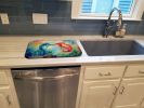 Seahorses Dish Drying Mat Absorbent Dish Drying Mat Pad for Kitchen Counter Dish Drainer Mat for Countertop, 14 x 21", Multicolor
