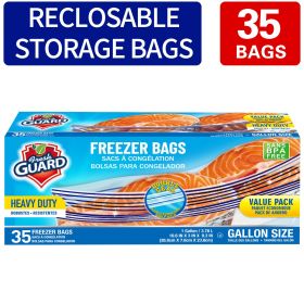 35 Count Heavy Duty Freezer & Refrigerator Storage Bags - Quart Size, Resealable with Easy-Open Tabs, Heavy Duty Heavy Duty Design for Fruits (31105: 31105)