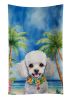 White Poodle Luau Kitchen Towel Dish Cloths Guest Hand Towel Decorative Bathroom Towel for Face,Tea, Dishcloth, Kitchen and Bath