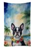 Boston Terrier Luau Kitchen Towel Dish Cloths Guest Hand Towel Decorative Bathroom Towel for Face,Tea, Dishcloth, Kitchen and Bath