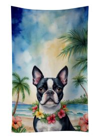 Boston Terrier Luau Kitchen Towel Dish Cloths Guest Hand Towel Decorative Bathroom Towel for Face,Tea, Dishcloth, Kitchen and Bath (Default: Default)
