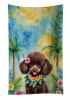 Chocolate Poodle Luau Kitchen Towel Dish Cloths Guest Hand Towel Decorative Bathroom Towel for Face,Tea, Dishcloth, Kitchen and Bath