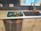 Koi Fish Dish Drying Mat Absorbent Dish Drying Mat Pad for Kitchen Counter Dish Drainer Mat for Countertop, 14 x 21", Multicolor